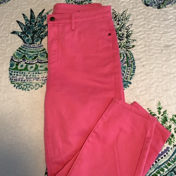 Talbots EUC Bright Pink High Rise Jegging Crop~10 - Picture 6 of 9